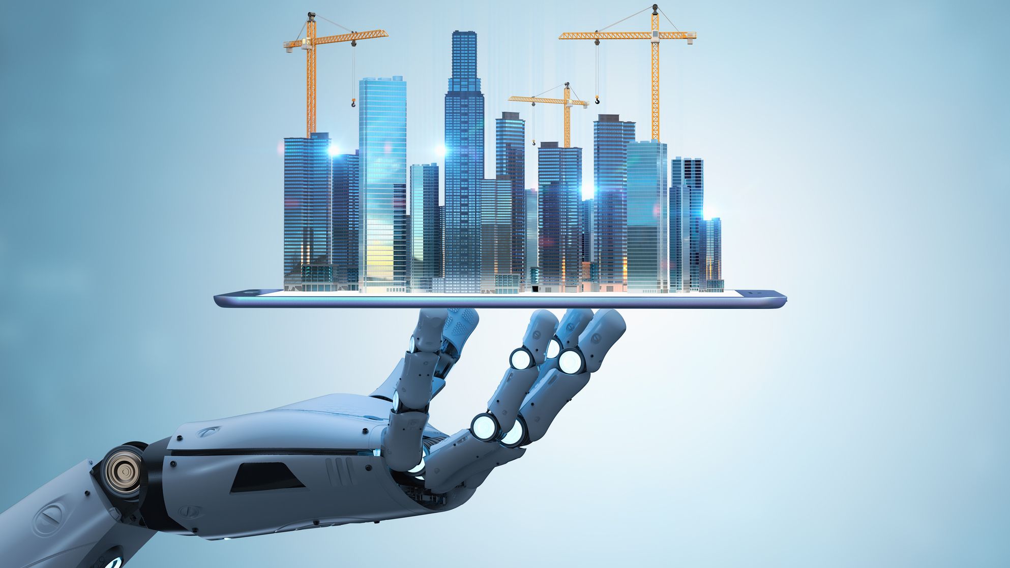 Illustration d'une intelligence artificielle utilisée dans le secteur du bâtiment.