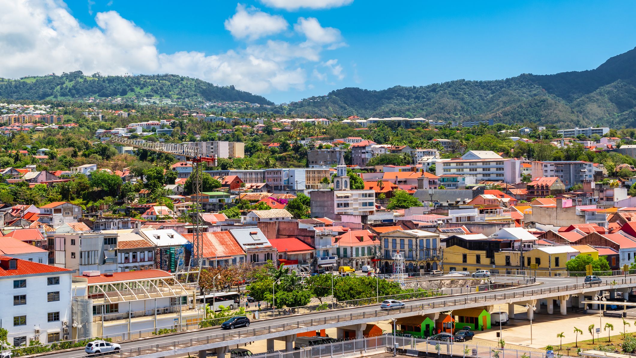 Le centre-ville de Basse-Terre, en Guadeloupe.