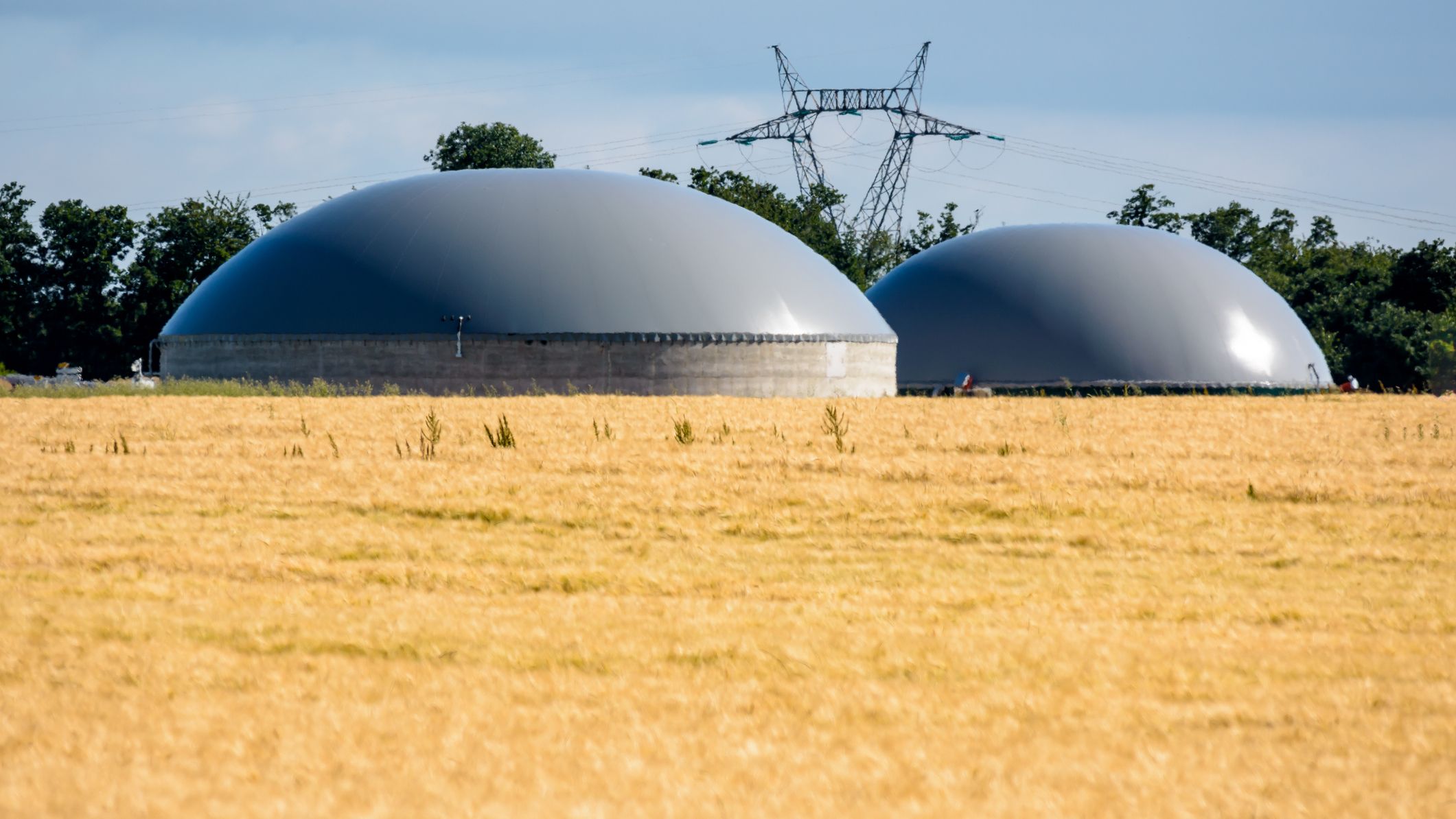 Un méthaniseur produisant du gaz renouvelable, en France.