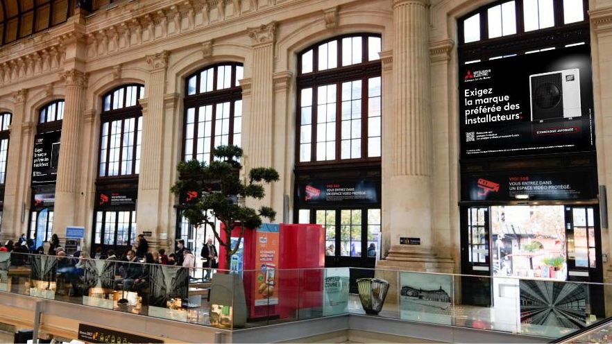 Mitsubishi Electric mène une nouvelle campagne d'affichage du 11 au 17 septembre dans une vingtaine de gares TGV réparties dans toute la France.