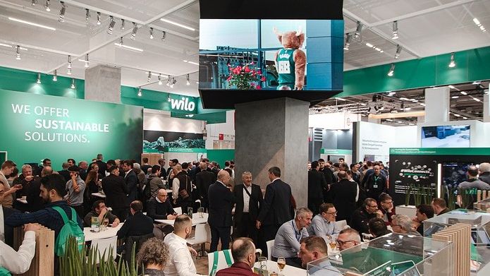 Sur son stand ISH 2025, Wilo a mis l'accent sur sa stratégie de développement à horizon 2030.
